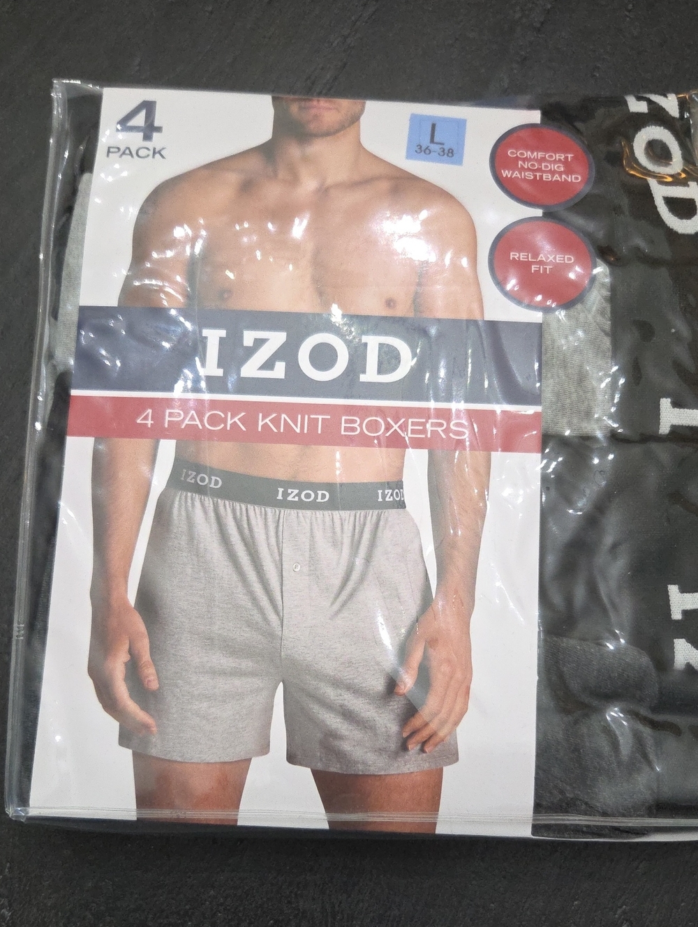 Izod Men's 4-Pack Knit Boxers in Gray